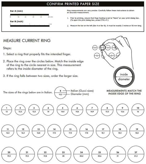 how to measure gucci ring size